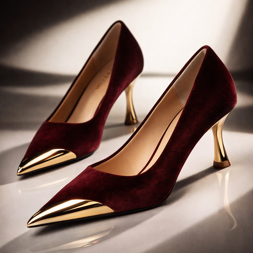 Valentina Suede Cap Toe Heels