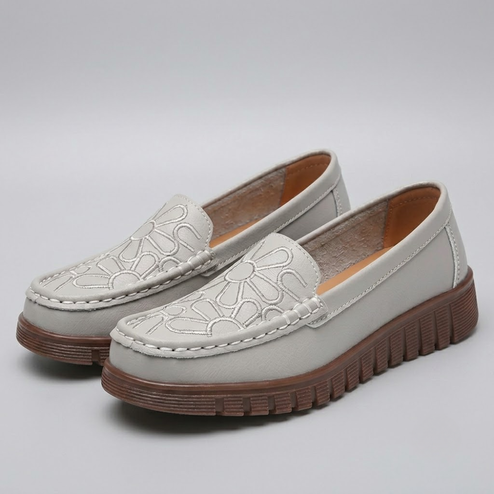 Clara Floral Stitch Loafers