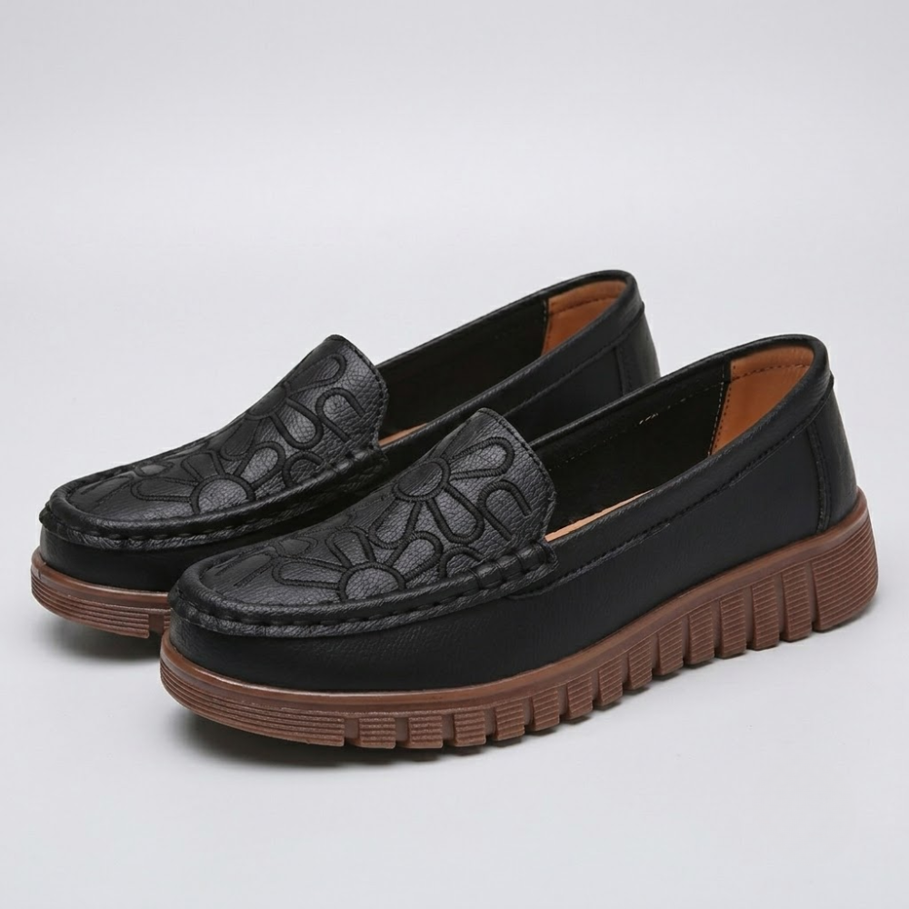 Clara Floral Stitch Loafers