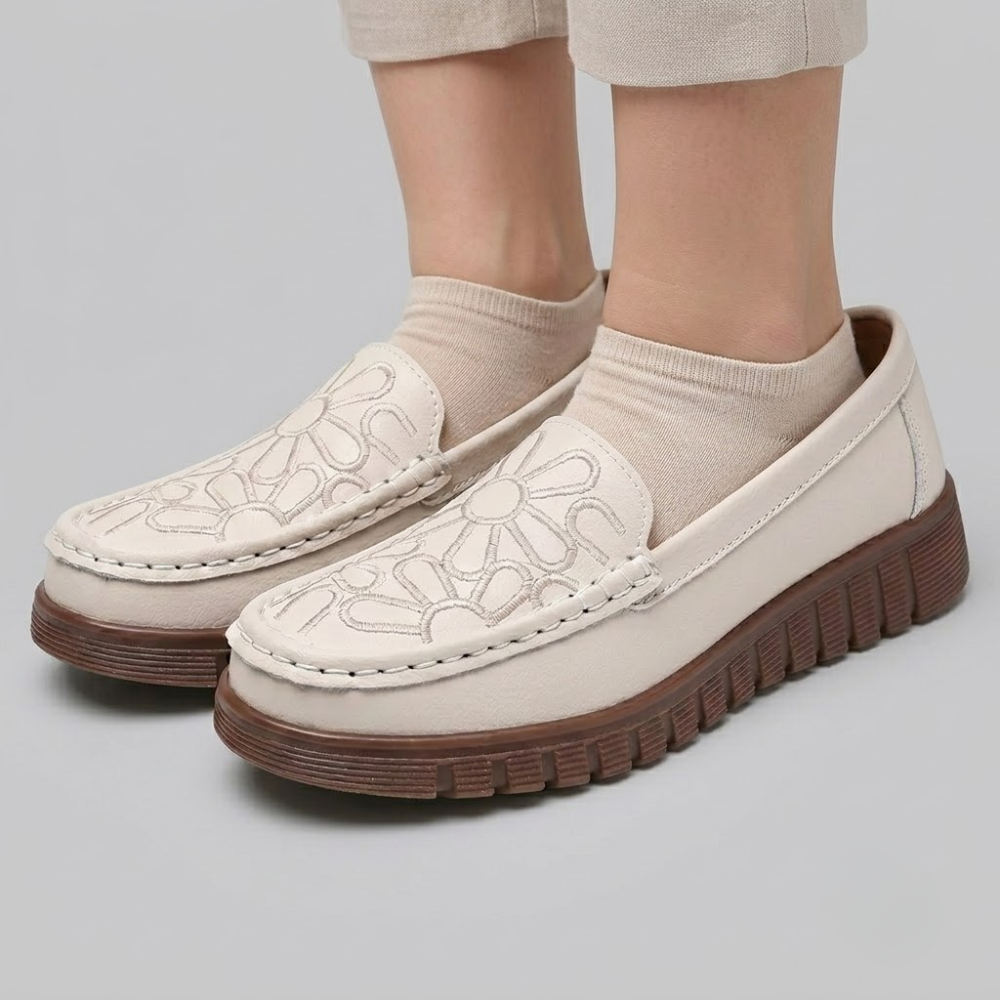 Clara Floral Stitch Loafers