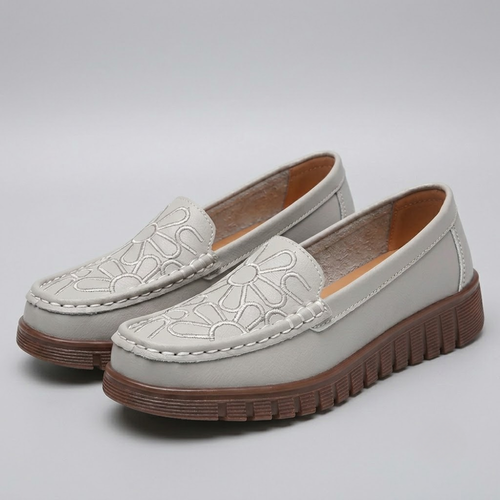 Clara Floral Stitch Loafers 1